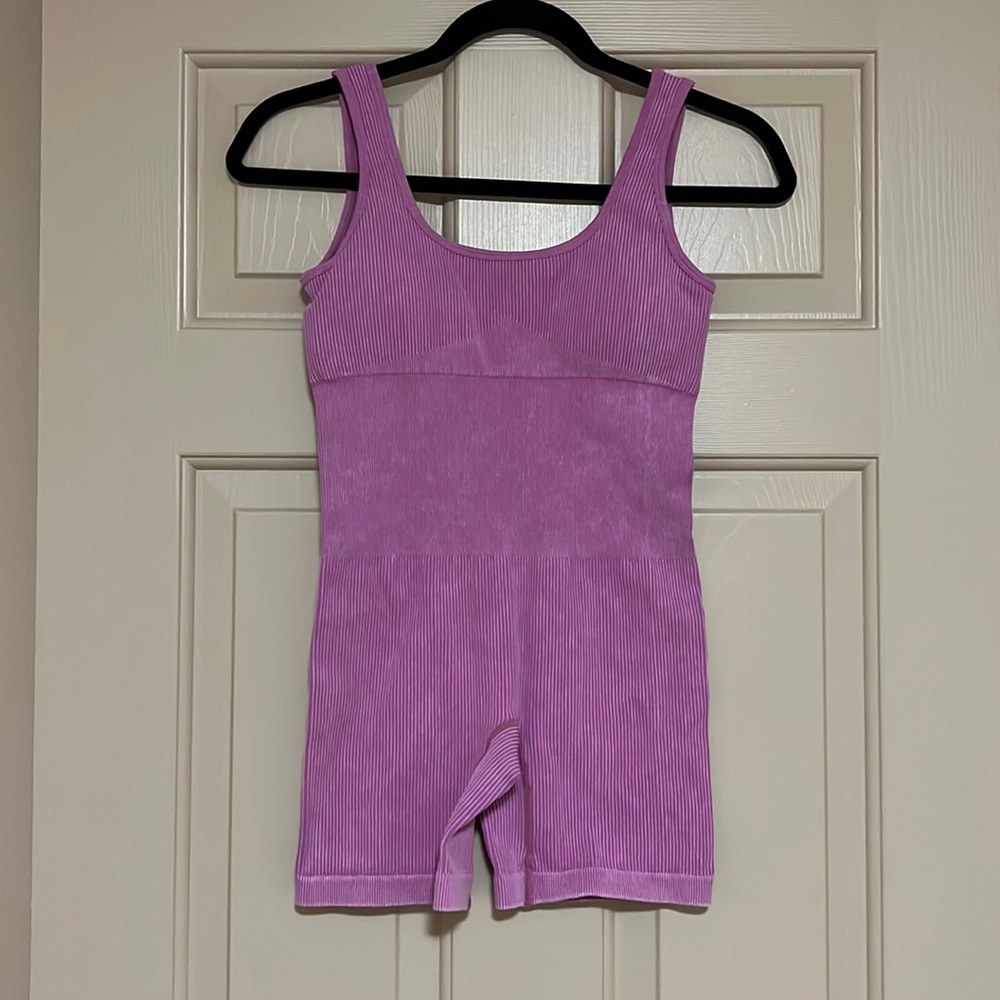 Pink Ribbed Bodysuit